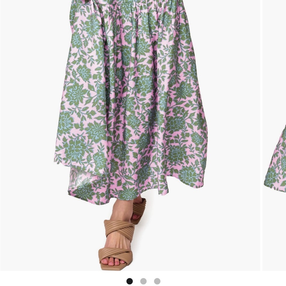 Gibson Green Asymmetrical A-Line Midi Skirt